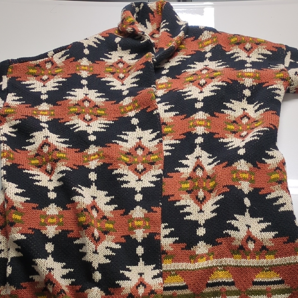 Lucky Brand Tribal Pattern Knit Cardigan